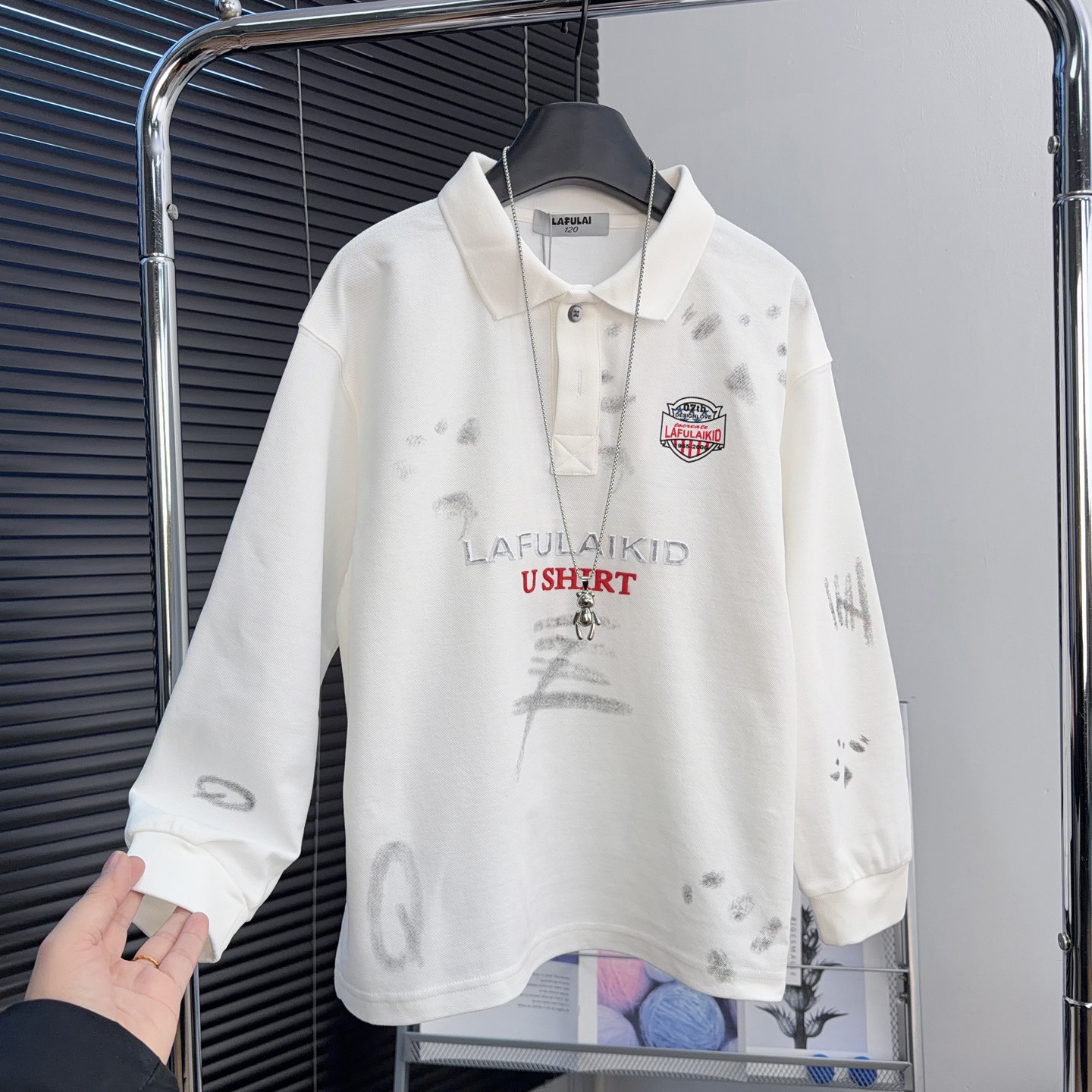 啦芙莱童装男女童白色POLO衫2026春季中大童翻领卫衣儿童T恤8037,淘宝优惠券,粉丝福利购,淘宝优惠卷