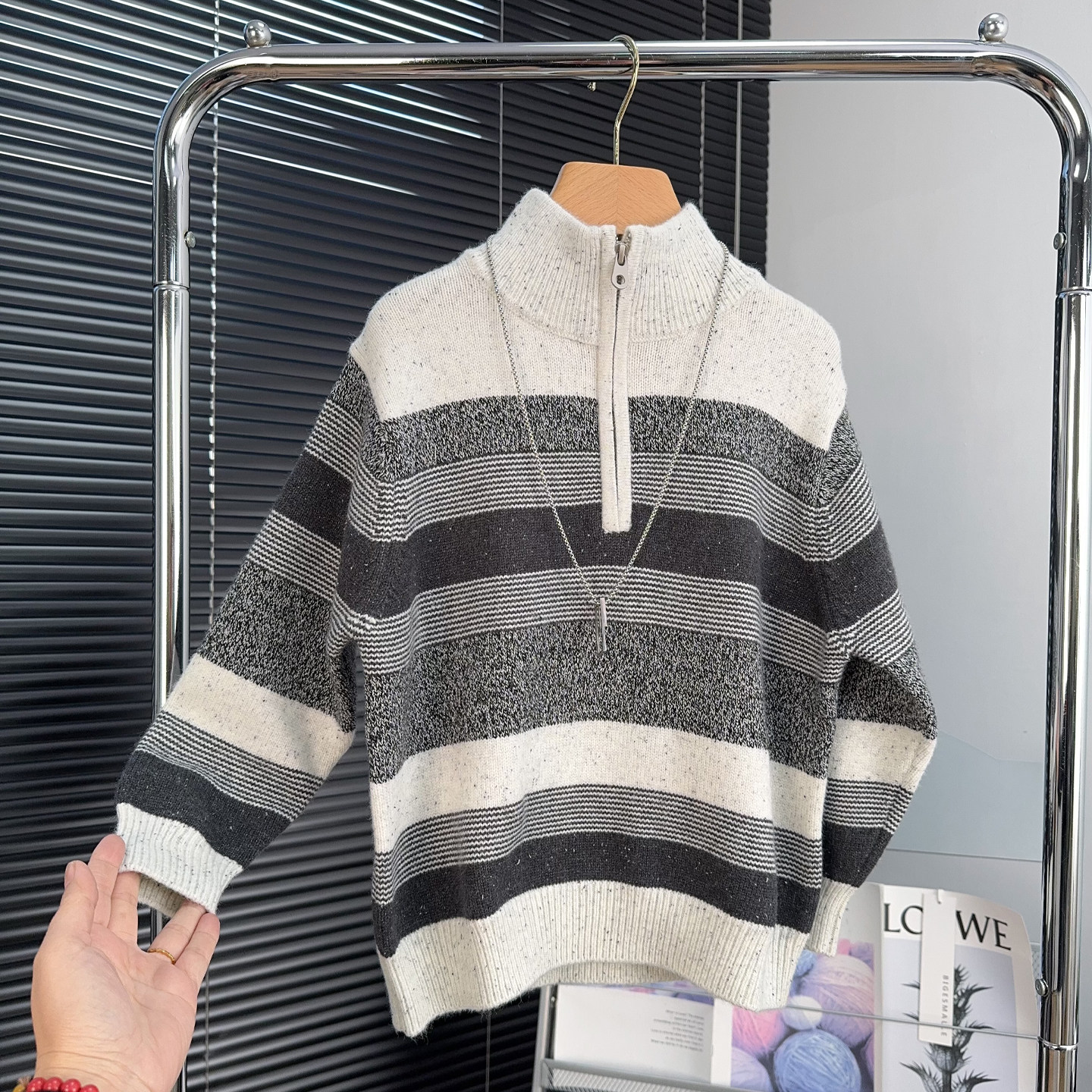 G+童装男女童半高领毛衣冬季中大童条纹针织衫儿童羊毛衫潮52860,淘宝优惠券,粉丝福利购,淘宝优惠卷