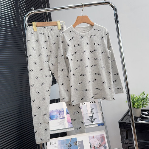 啦芙莱童装中大童内衣套装秋冬新款儿童保暖家居服男女童居家睡衣 - 图2