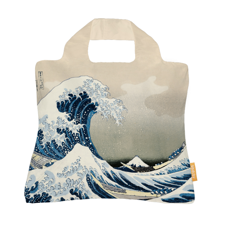 浮世绘海浪经典折叠环保购物袋手提袋单肩包收纳袋礼品袋妈咪包 - 图3