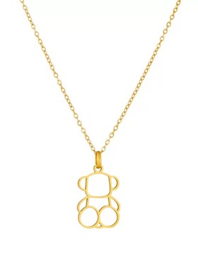 2025年新款小熊家卡通小熊项链吊坠配饰不掉色网红百搭嘻哈短款潮