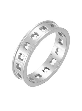 熊家可爱不锈钢戒指欧美简约镂空小熊男女式时尚百搭小熊戒指