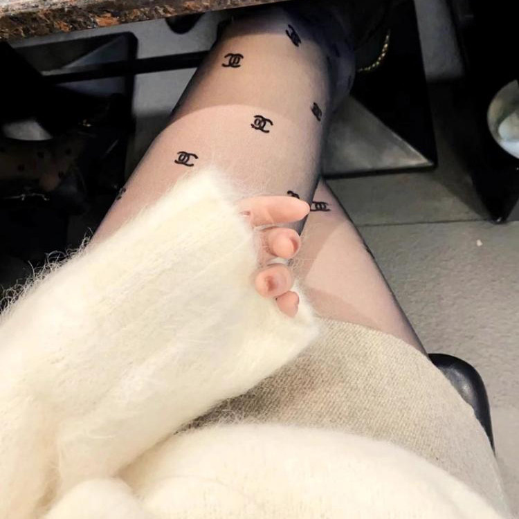 小c白色植绒丝袜女小香风纯欲蕾丝连裤袜秋冬字母打底袜性感白丝,淘宝优惠券,粉丝福利购,淘宝优惠卷