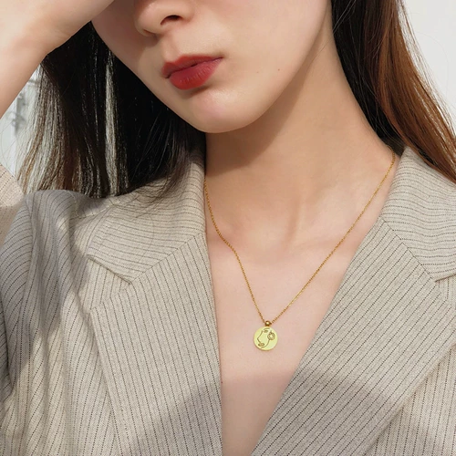 Короткая цепочка до ключиц, подвеска из нержавеющей стали, универсальное ожерелье для влюбленных, простой и элегантный дизайн, подарок на день рождения