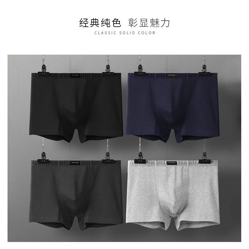 七匹狼男士全棉抗菌青年宽松平角裤 七匹狼内衣内裤