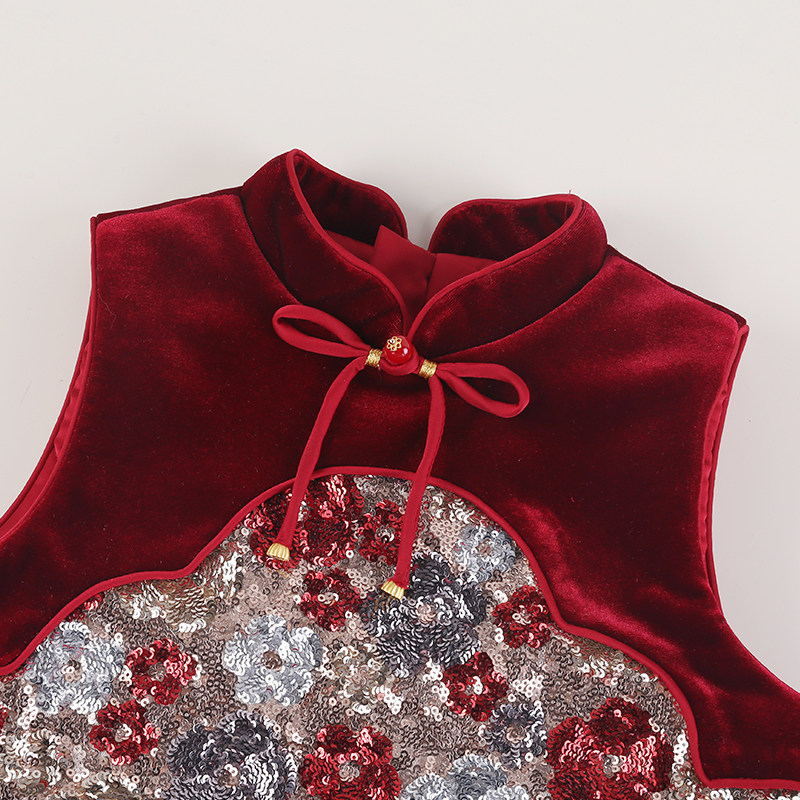女童拜年服马甲周岁礼服新年女孩衣服2025款冬季儿童唐装汉服背心,淘宝优惠券,粉丝福利购,淘宝优惠卷