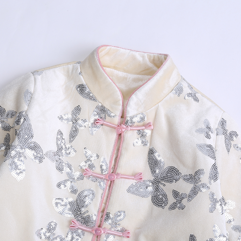 女童新中式国风棉服外套2025冬季新款童装丝绒保暖棉服儿童拜年服 - 图3
