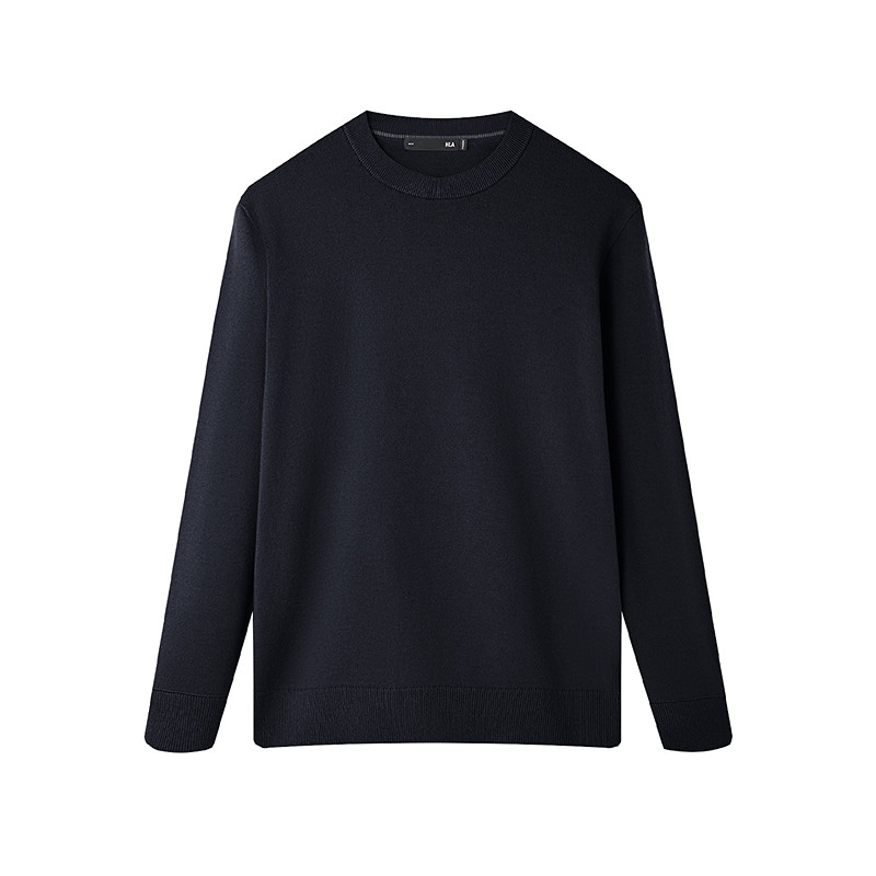 HLA/海澜之家圆领针织衫含羊毛打底衫男秋冬季保暖肌理感宽松毛衣,淘宝优惠券,粉丝福利购,淘宝优惠卷