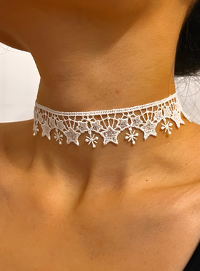 超仙洛丽塔五角星蕾丝choke