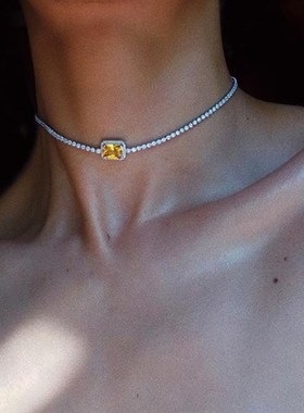 颈链新响水钻锁骨链女