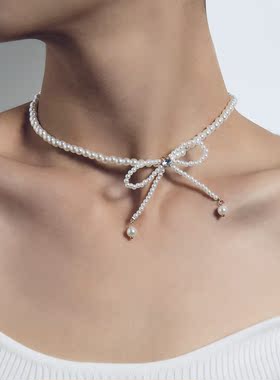 潮流满珍珠流苏气质项链