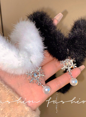 秋冬毛绒choker白色毛毛