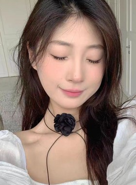 暗夜玫瑰系带choker颈链项链女