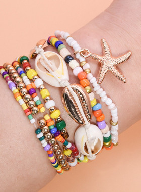 夏日波西米亚沙滩手链套装海星