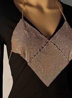 欧美跨境饰品夜店闪钻拼接身体链