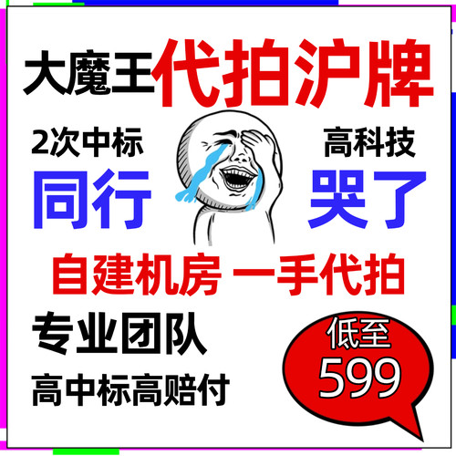 大魔王拍牌代拍沪牌竞拍沪牌代拍车牌拍沪牌拍上海车牌沪牌企业牌 - 图3