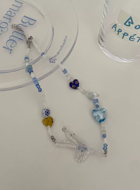 韩国蓝色系夏日清透项链