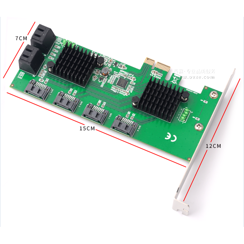 西霸E5-PCE82E64-8I PCI-E 3.0 x1转SATA3.0硬盘扩展卡8口6G 免驱 - 图1