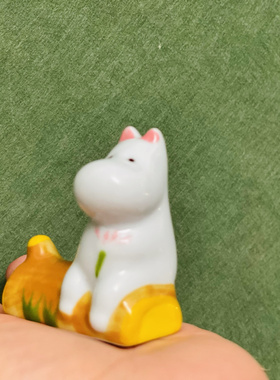 瓷蓓高温卡通姆明超萌情侣河马筷架日式杂货陶瓷小摆件笔架