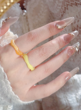 橘子yamy亚克力韩系曲面戒指女