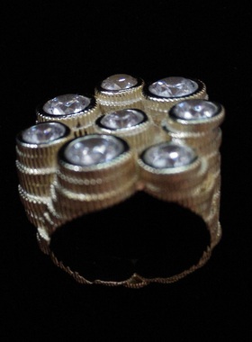 七宗罪贪婪银戒子高仿18k金戒环