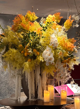 仿真迷雾草雾凇花黄栌假花森系空间婚礼网红花材花艺设计景观装饰