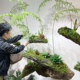 Long single artificial fern grass landscaping
