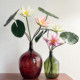 High-end simulated hand wet feeling single water lily lotus PU lotus leaf Chinese style national style artificial floral decoration