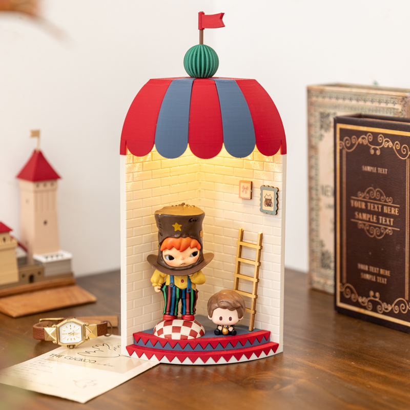 阿楹 玄关转角小夜灯摆件收纳展示柜星星人手办盲盒造景挂画礼物 - 图2