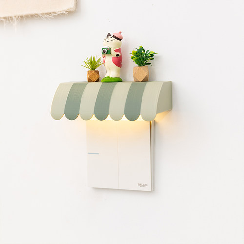 阿楹 可爱人体感应灯磁吸盲盒置物架过道入户门楼梯氛围小夜灯画 - 图2