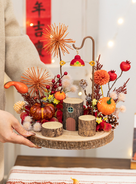 温馨手办展示架摆件仿真树桩盆栽