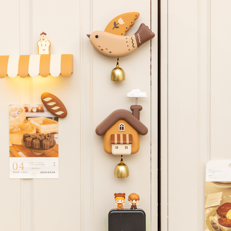 阿楹 可爱稀奇古怪冰箱贴高级文创礼物儿童房立体磁吸门铃小挂件 - 图1