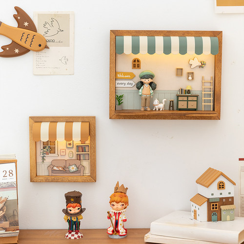 阿楹 可爱人体感应灯磁吸盲盒置物架过道入户门楼梯氛围小夜灯画 - 图3