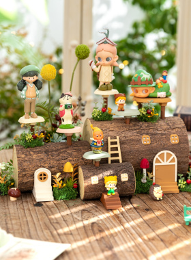 森系绿植树桩摆件娃屋盲盒展示架
