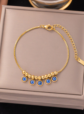 2025蛇年新款欧美风眼睛钛钢项链女不掉色轻奢小众百搭气质锁骨链