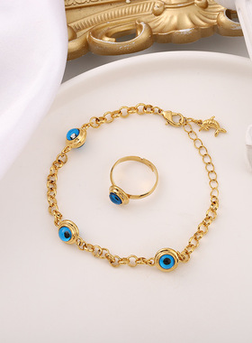 恶魔之眼项链钛钢套装