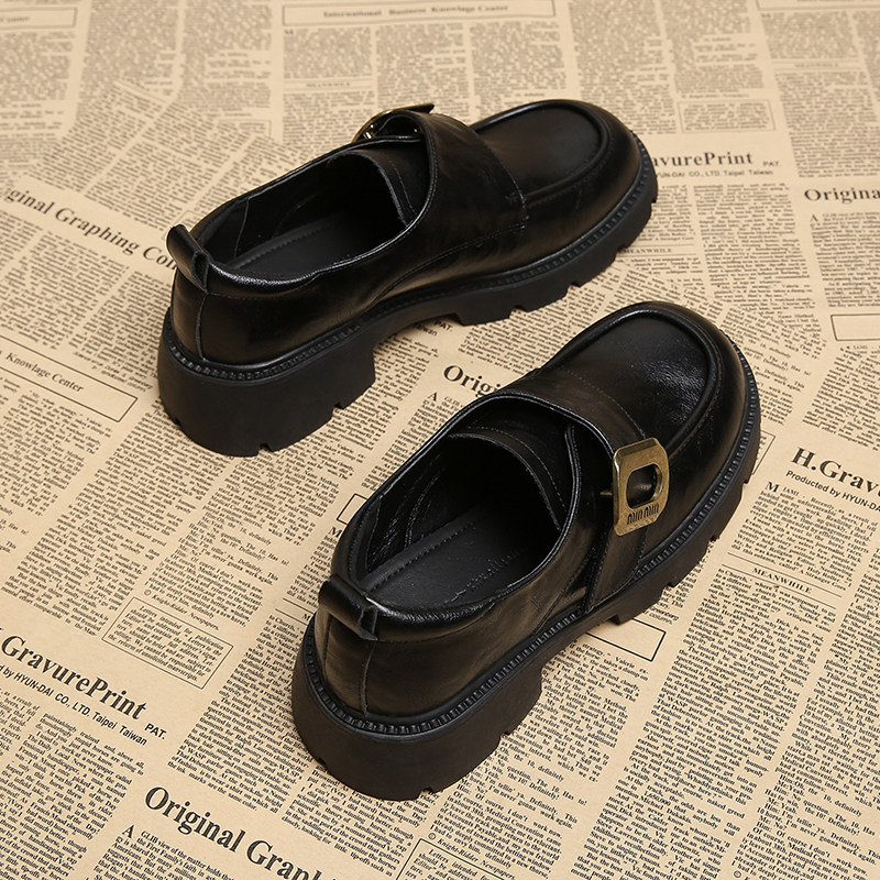 厚底粗跟英伦风小皮鞋女百搭通勤软底乐福鞋复古jk松糕配裙子单鞋,淘宝优惠券,粉丝福利购,淘宝优惠卷