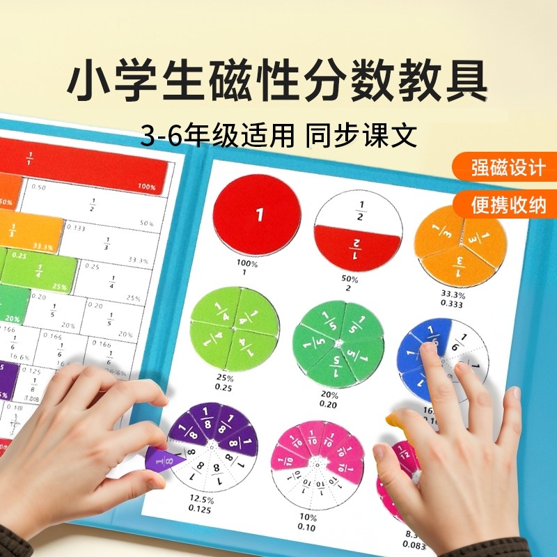 磁性分数学习教具小学数学三五年级盘的初步认识磁吸演示器加减法,淘宝优惠券,粉丝福利购,淘宝优惠卷