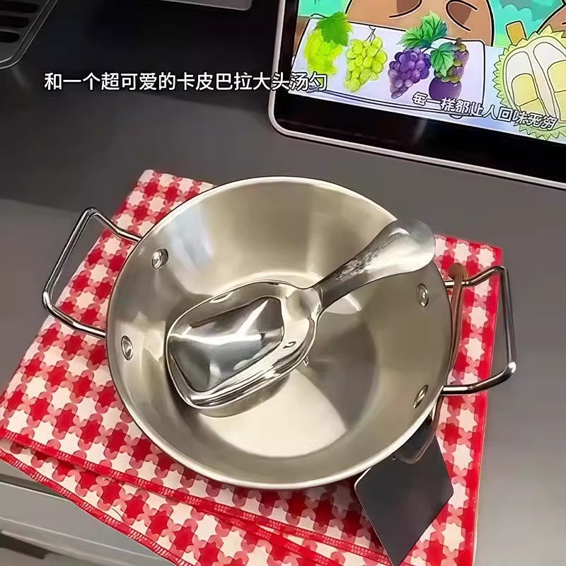 韩式不锈钢双耳小吃碗米酒碗沙拉碗火锅酱料碗薯条水果篮油炸小碗