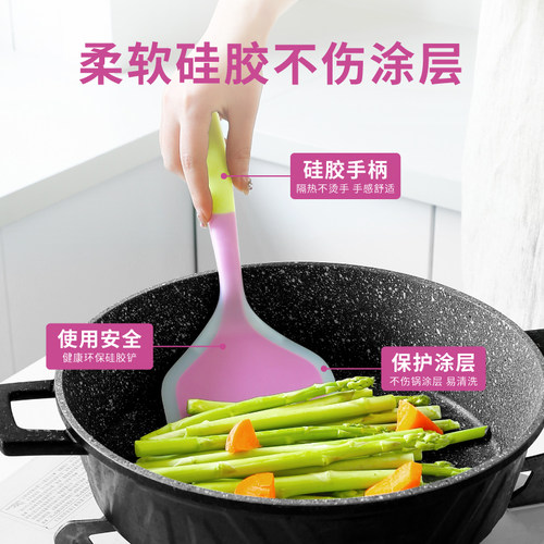 烙饼硅胶铲平底锅适用铲子不伤锅烘焙刮刀厨房家用炒菜锅铲 - 图1