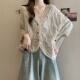 ເສື້ອເຊີດຄໍ V-neck crocheted ແບບໂບhemian ສໍາລັບລະດູຮ້ອນຂອງແມ່ຍິງບວກກັບໄຂມັນ mm ໃສ່ cardigan ປ້ອງກັນແສງແດດເພື່ອປົກຄຸມຫນ້າທ້ອງ