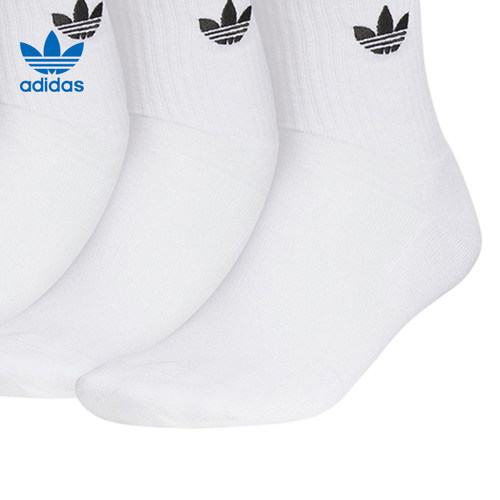 adidas阿迪达斯三叶草秋季男女袜运动袜休闲袜袜子三双装JP1275 - 图1