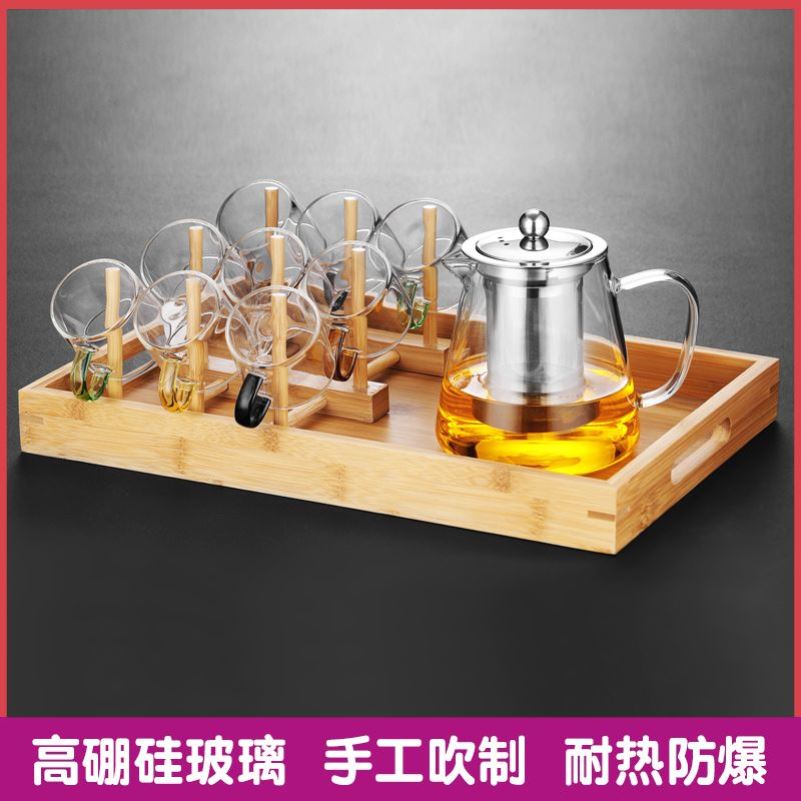 喝茶的杯子透明玻璃茶杯小杯带把精致功夫茶具主人品茗杯茶碗耐热 - 图0