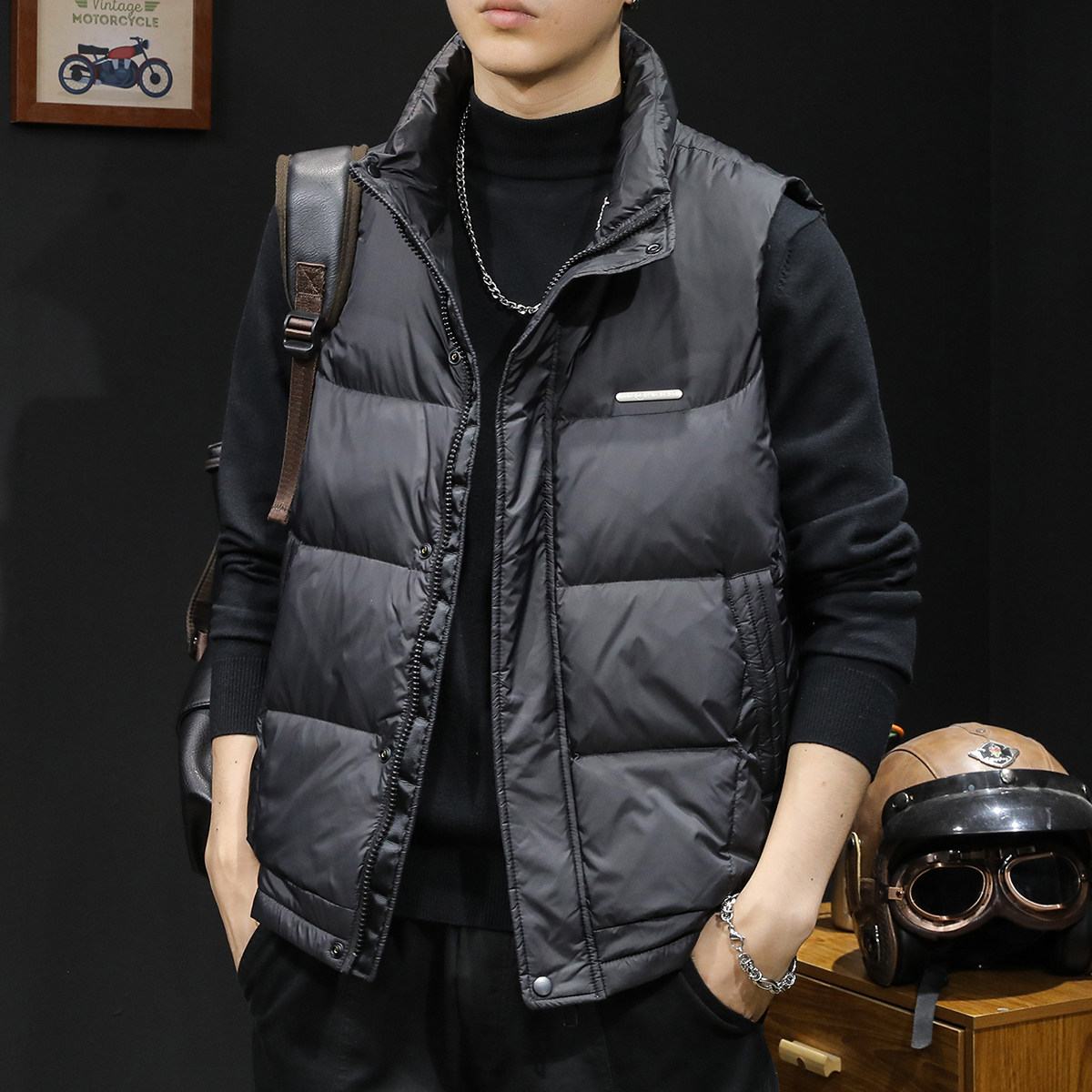 羽绒服男马甲男款2025新款轻薄保暖冬季90鸭绒男士外套秋冬大码潮,淘宝优惠券,粉丝福利购,淘宝优惠卷