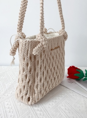 Mcroche魔织手工编织毛线钩织网格托特包DIY材料包成品自制礼物