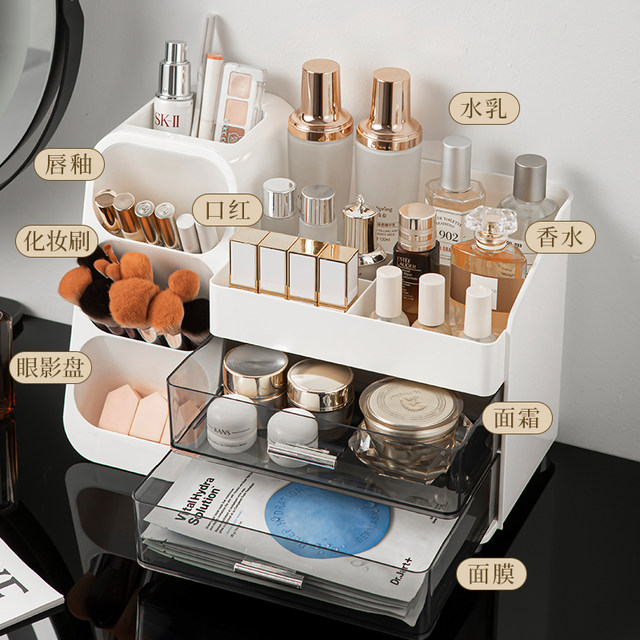 Cosmetic storage box high-end lipstick skin care products jewelry storage box desktop storage box large capacity storage rack