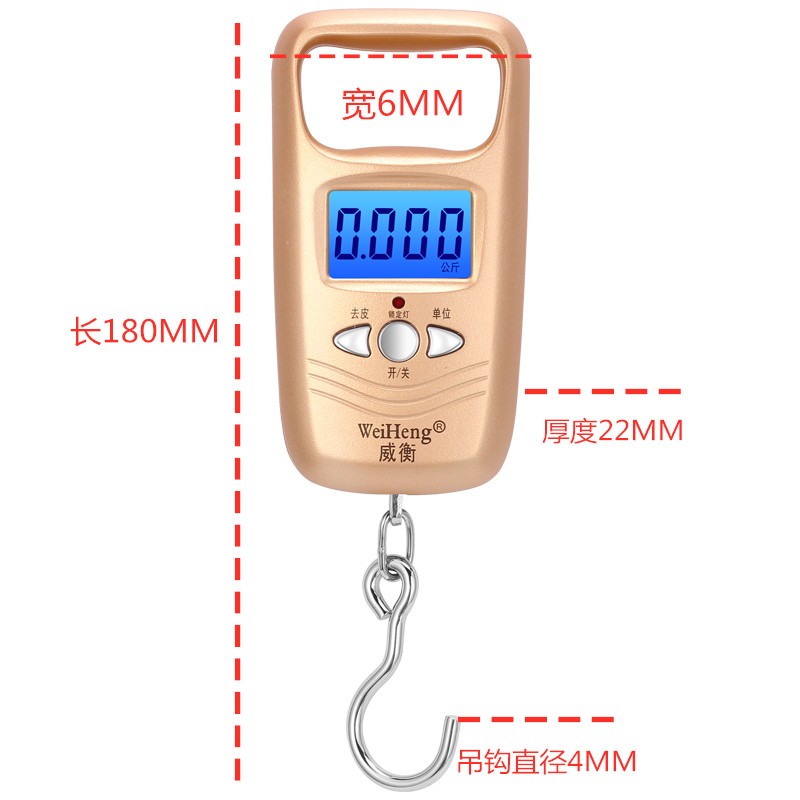 威衡手提秤充电电子称快递秤行李秤家用秤弹簧秤50kg钓鱼称买菜秤 - 图3