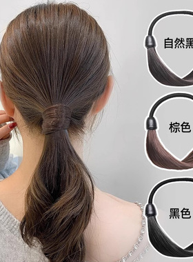隐形自然假发发圈扎头发