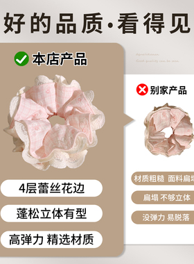 超大甜美蕾丝大肠发圈女2026新款高级感头绳高马尾发绳扎头花发饰