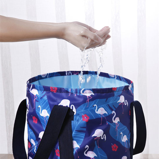 折叠水盆便携式旅行泡脚袋帆布洗衣洗脸盆户外过小腿保温高深水桶